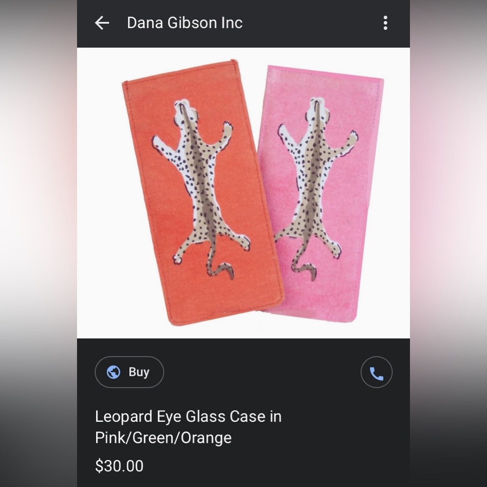 Dana Gibson Leopard Print Glasses Cases